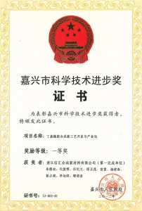 嘉興市科學技術(shù)進步獎  一等獎 第一完成單位